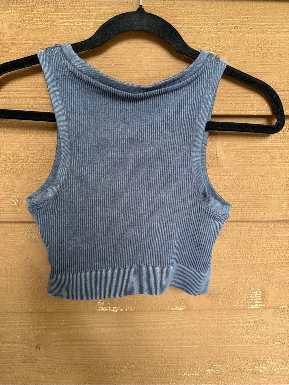 Offline by aerie Ribbed Slate-Blue medium support Crop Tank size Small - Picture 4 of 4